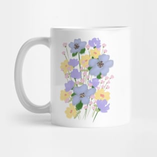 Purple Abstract Wild Flowers Illustration Mug